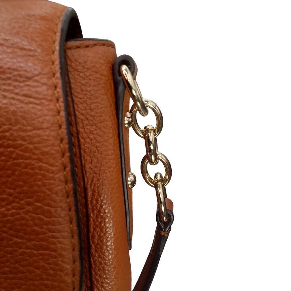 Kate Spade New York Brown Pebbled Leather Crossbody Saddle Bag EUC - Picture 10 of 12